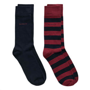 GANT 2-Pack Barstripe & Solid Socks